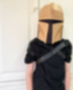 kids cardboard bounty hunter helmet.