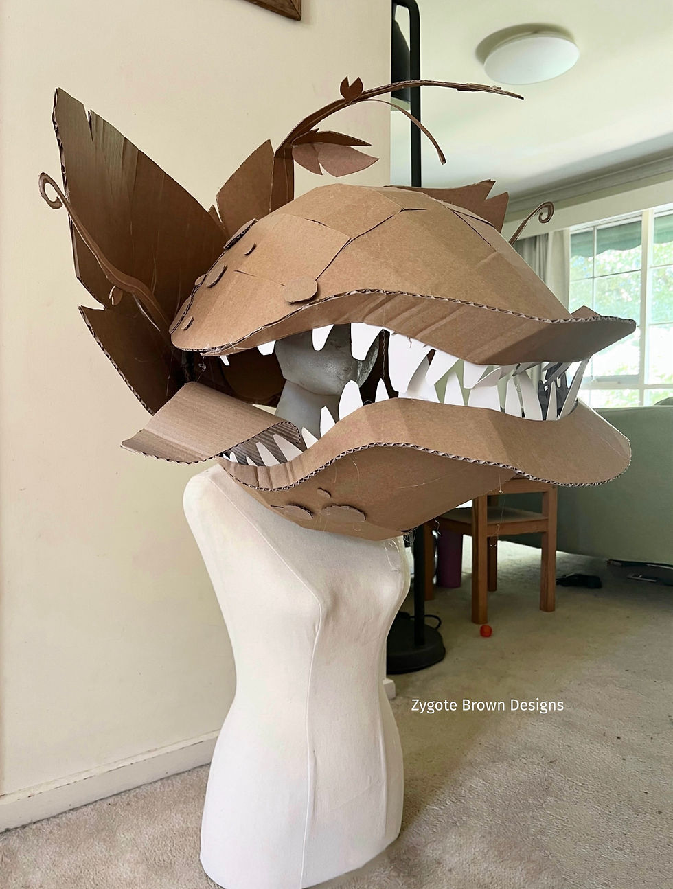 Cardboard Man Eating Plant costume for Halloween