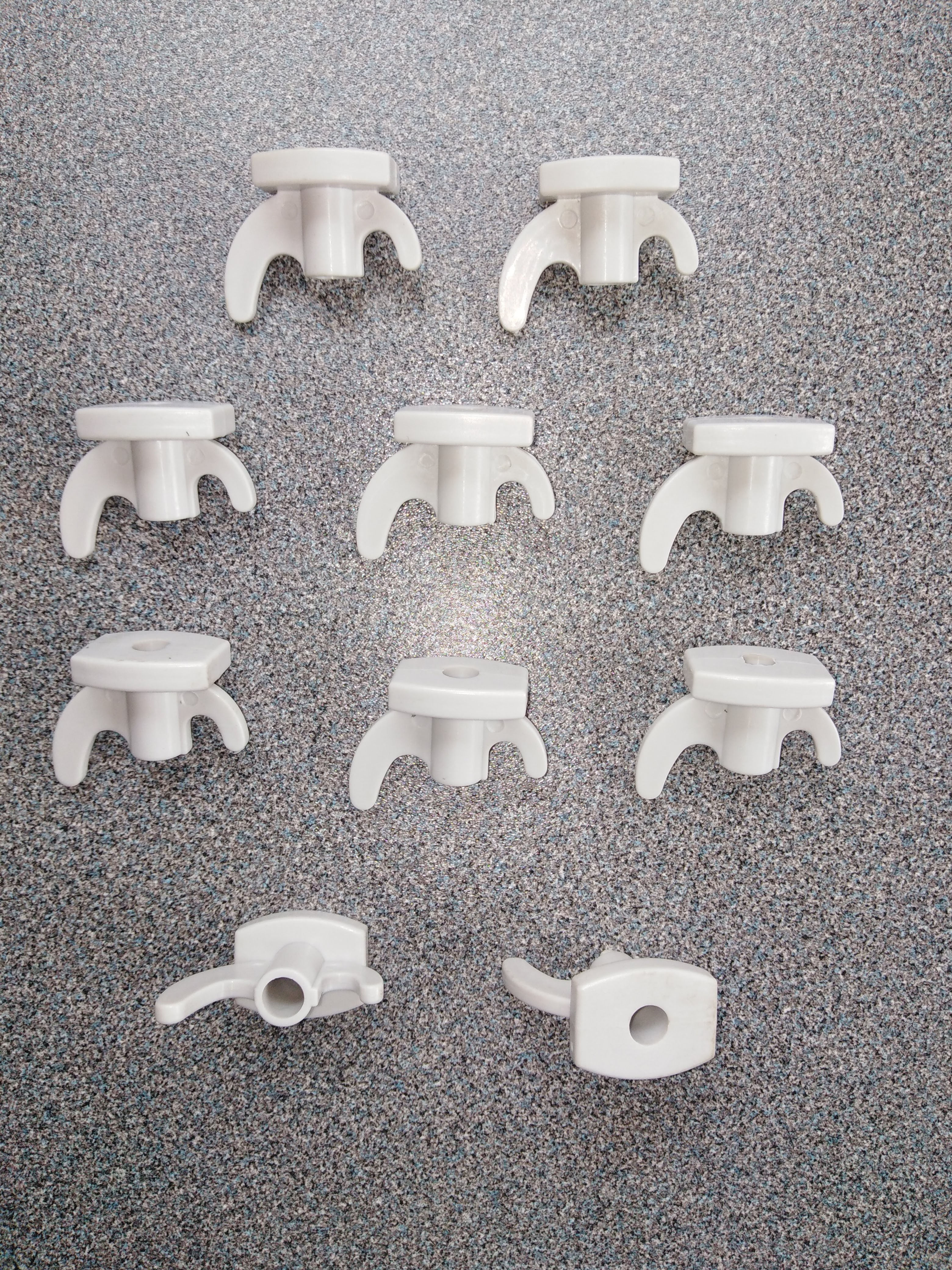 10 x Replacement Rock Peg Plastic Top - Grey