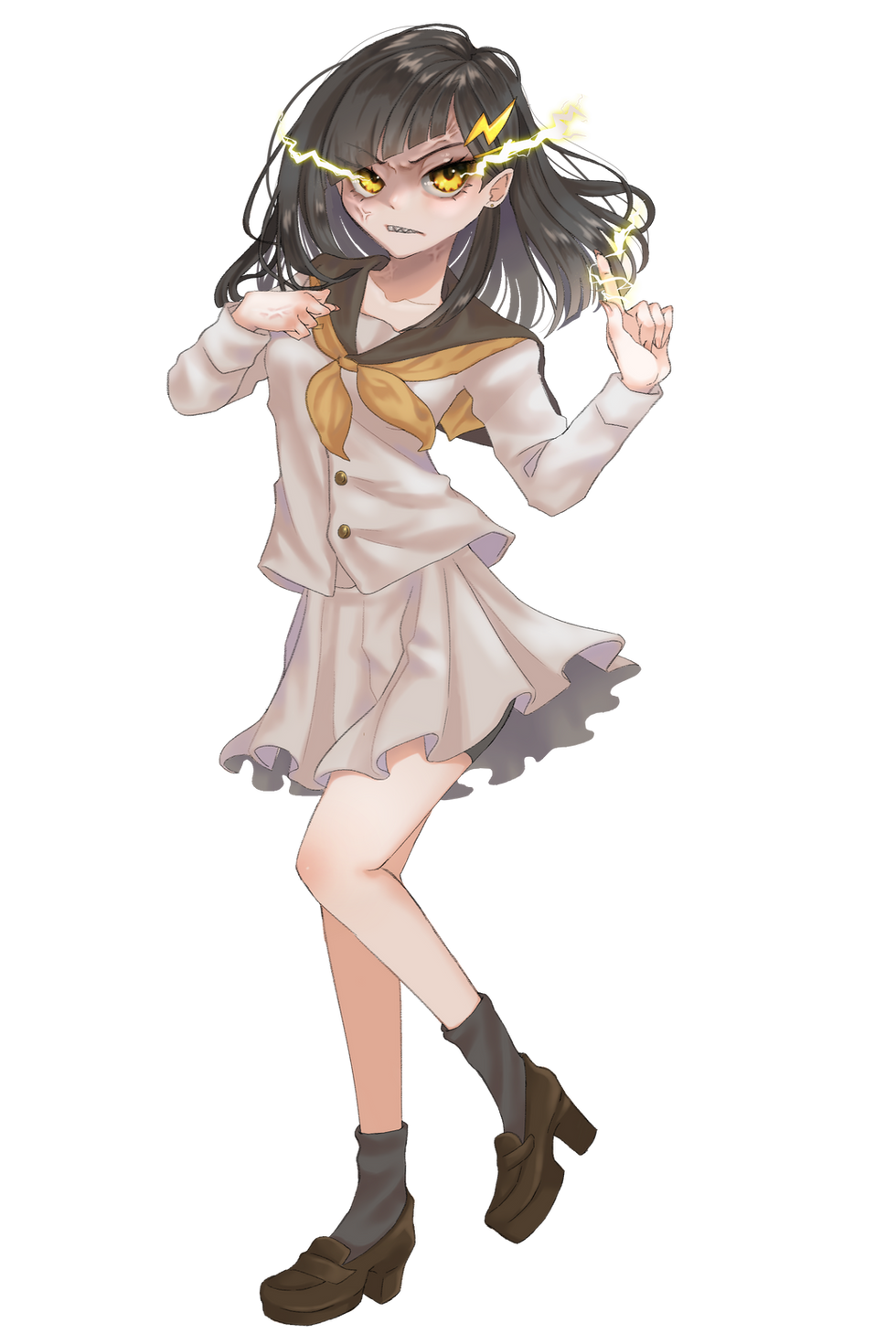 制服少女 怒り