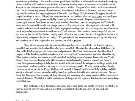 Guidance from the Archdiocese