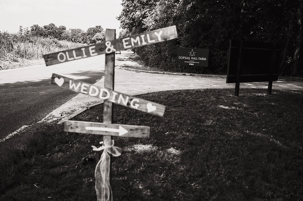 Customised wedding signage