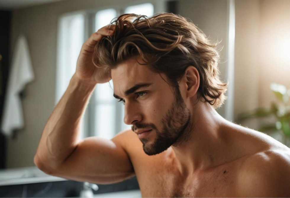 un homme qui a des pertes de cheveux intenses