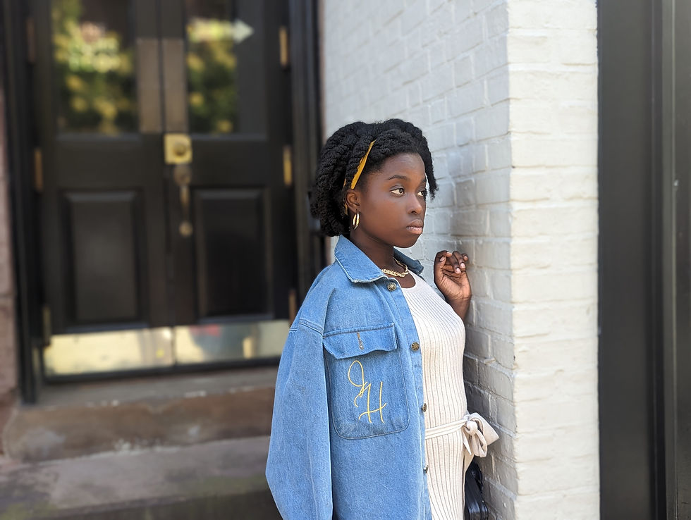 Thumbnail: girl wearing light wash jean jacket