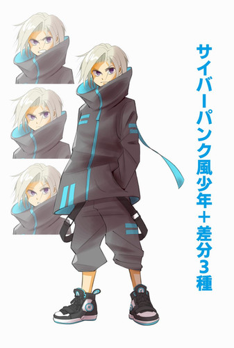 サイバーパンク風少年立ち絵＋差分3種 | 【無料・有料】ゲーム素材impro