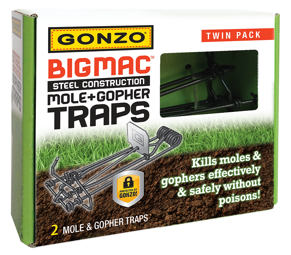 GONZO® 5000 BIG MAC™ STEEL CONSTRUCTION MOLE & GOPHER TRAP - TWIN PACK