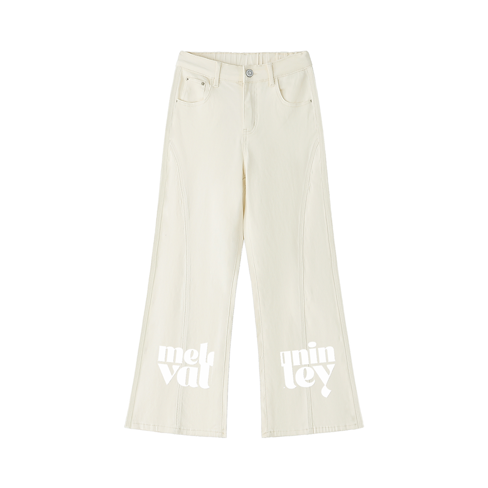 Thumbnail: Melanin Valley Women's Flared Leg Whiteout Jeans
