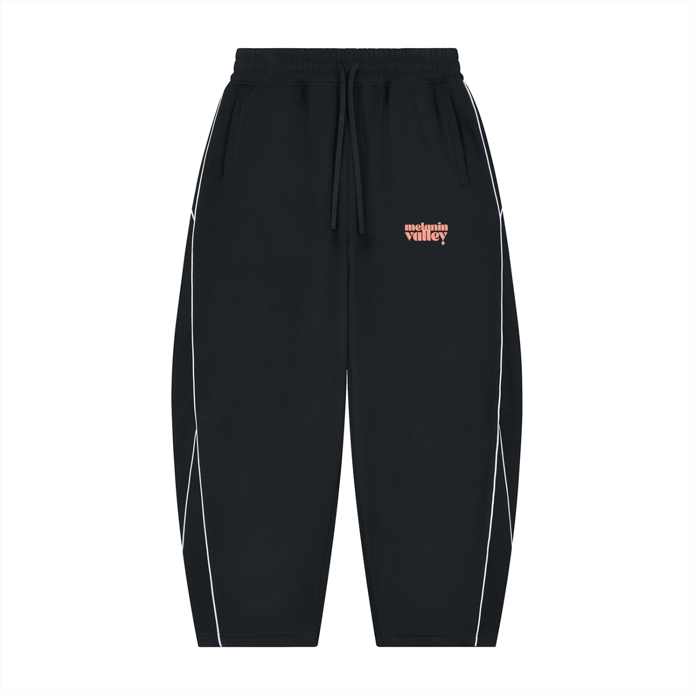 Melanin Valley Piping Fleece Barrel Leg Sweatpants