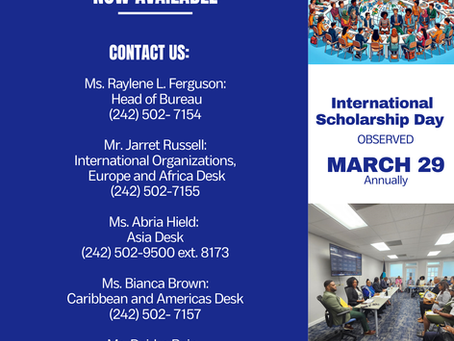 Blog Post: TAPMB - International Scholarship opportunities for Bahamians 2025