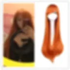 Thumbnail: Long Straight Cosplay Wig Black Purple Pink Blue Sliver Gray Blonde White Orange