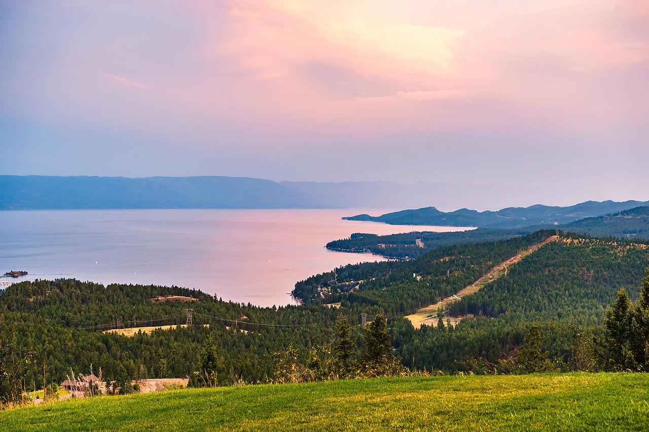 Sunset over Flathead Lake from the estate