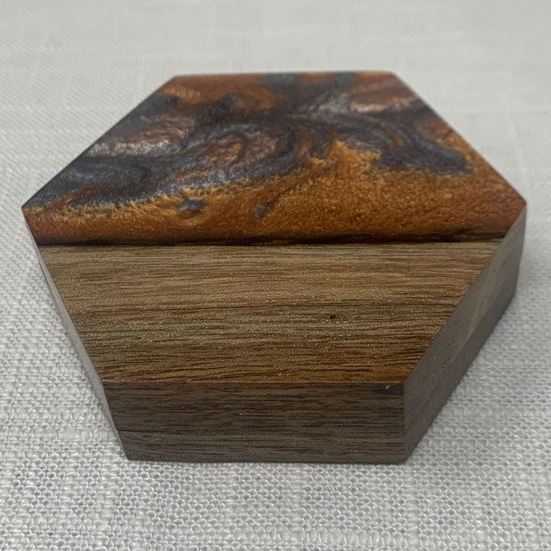 Walnut and resin dice box