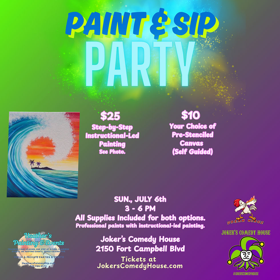 Joker's Paint & Sip Party with Instructions from Heather Paint and Sip!