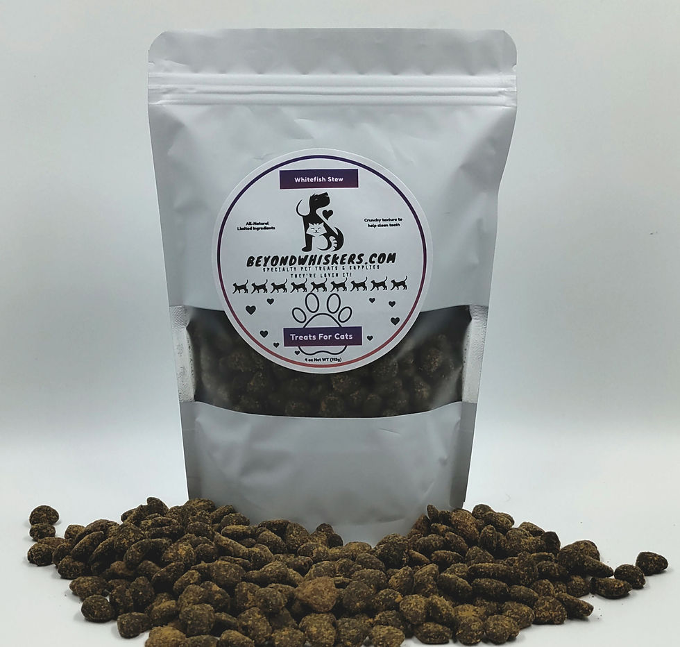 BeyondWhiskers Whitefish and sweet potato Stew Crunchy cat treats