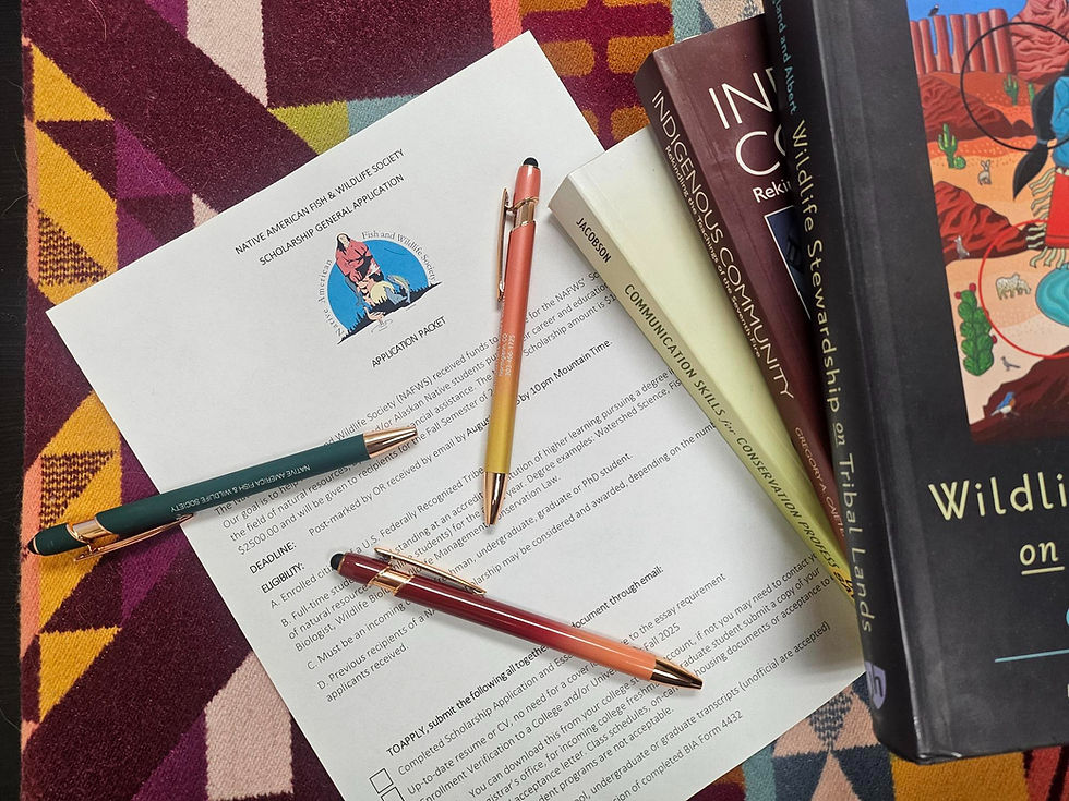 NAFWS form on desk with pens and books