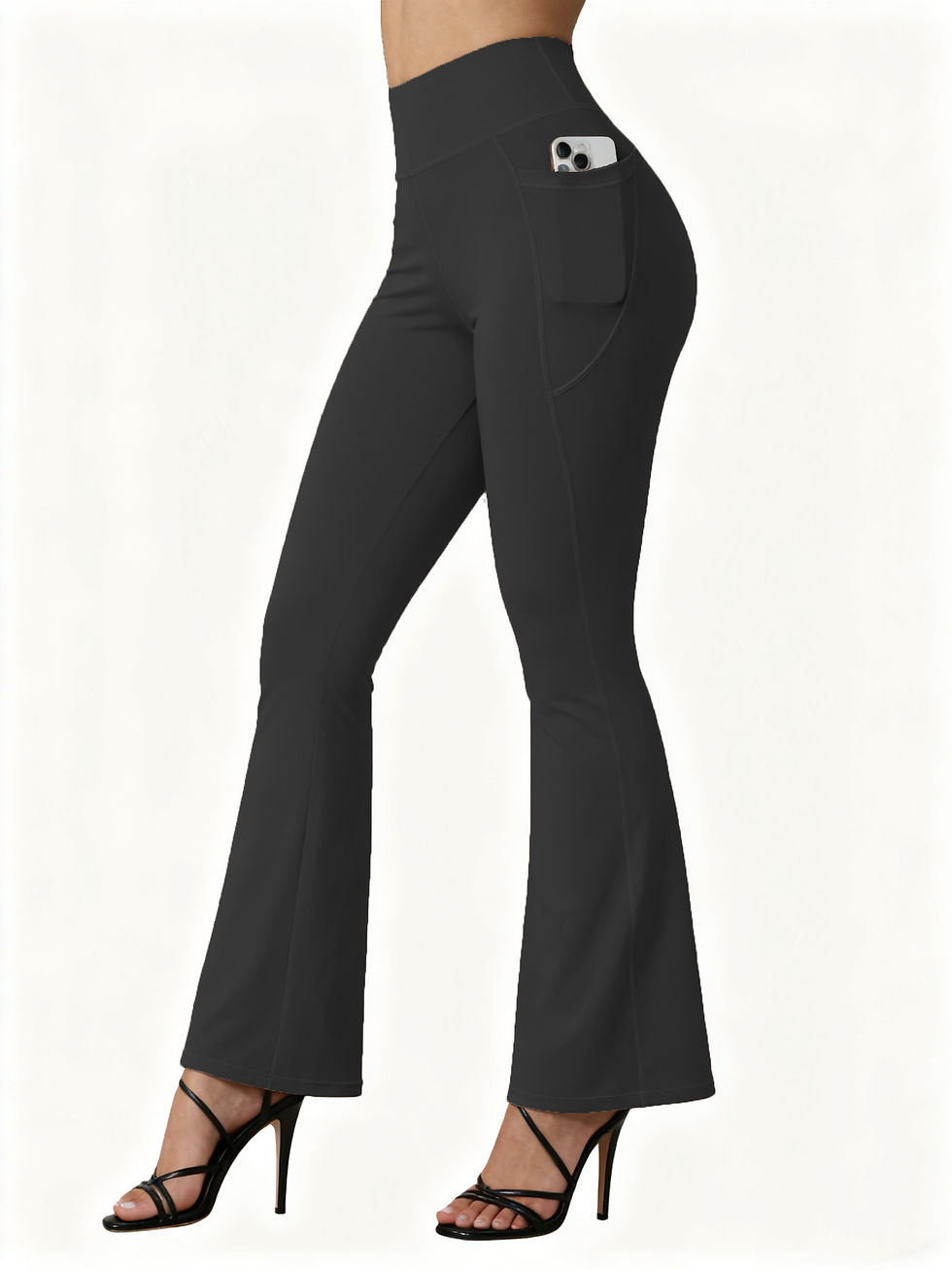 Thumbnail: Leggings de bocas alargadas de cintura alta com bolsos