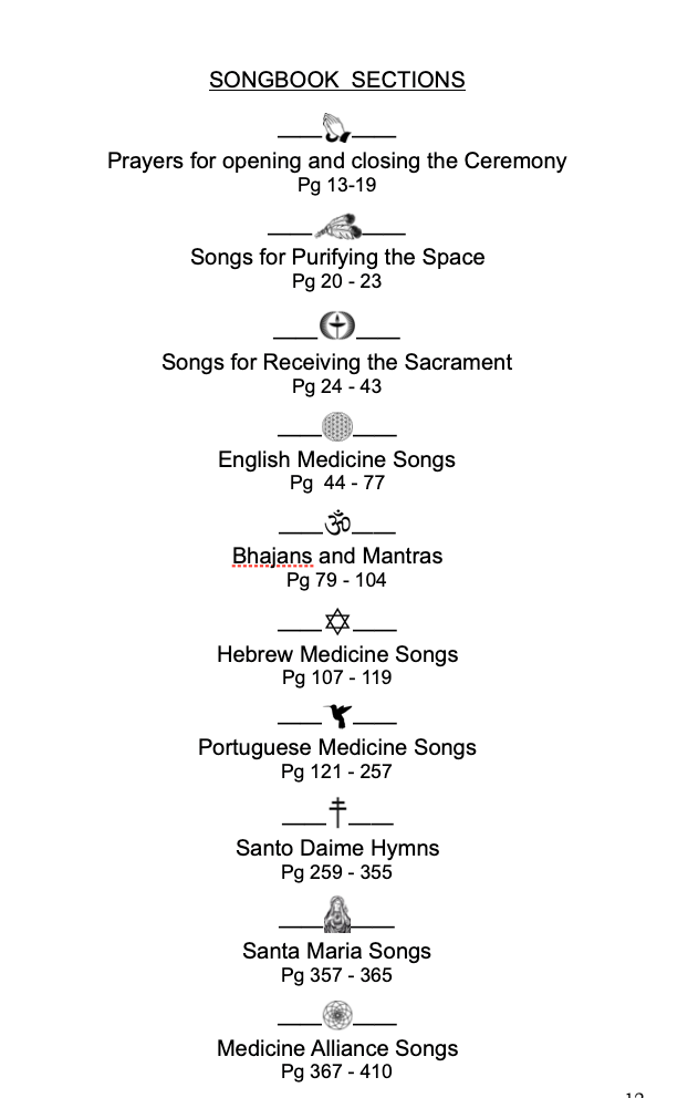 medicine songs, mantras, Santo Daime , medicine alliance