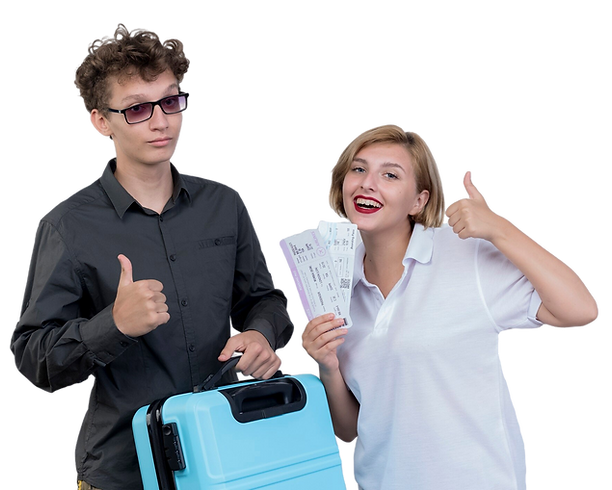 happy-young-couple-tourists-man-woman-holding-suitcase-air-tickets-smiling-showing-thumbs-