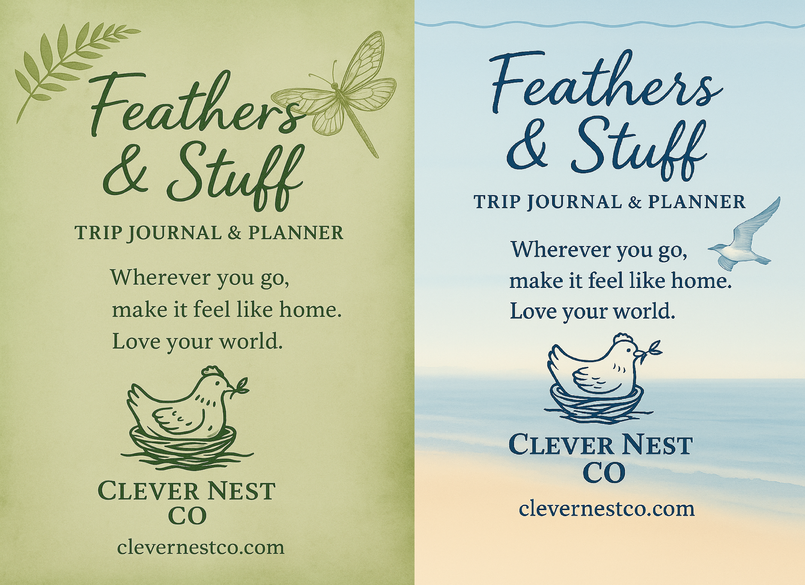 Printable Land & Sea Journal & Planner covers - A4 printable digital download bundle