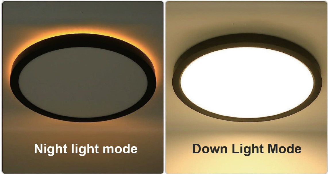 A-SDL12IN-24W/28W 5CCT 12" Surface Mounted Ceiling Down with Night Light Option