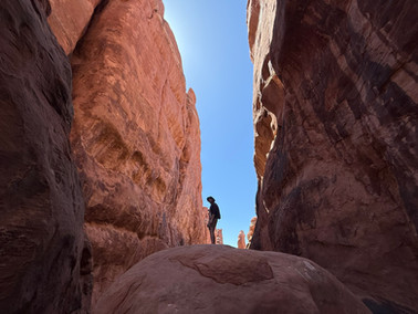 View on the Fiery Furnace Trail in Arches National Park