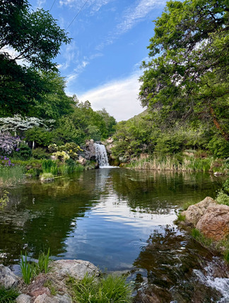 A waterfall display at Red Butte Garden and Arboretum in Salt Lake City