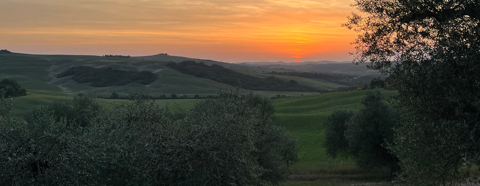 view from agriturismo dinner in pienza