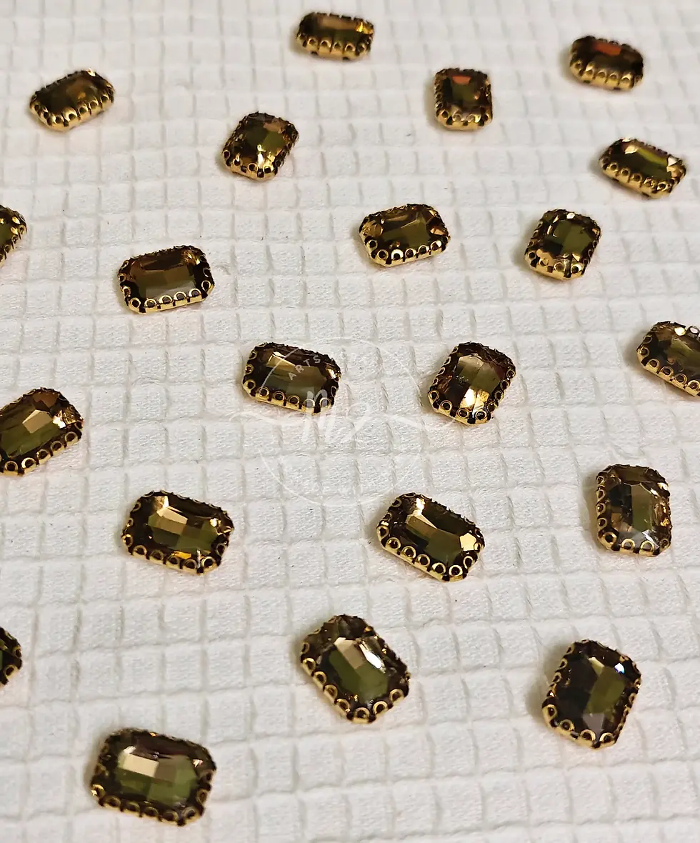 Thumbnail: Rectangle 10x14 Clip Stone, Dark Gold - Clip Stones
