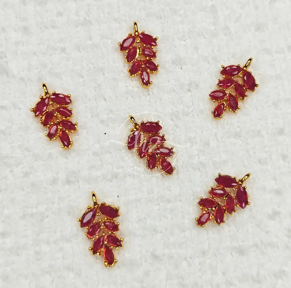 Thumbnail: AD Leaf Pendant, Red - AD Stone Pendants