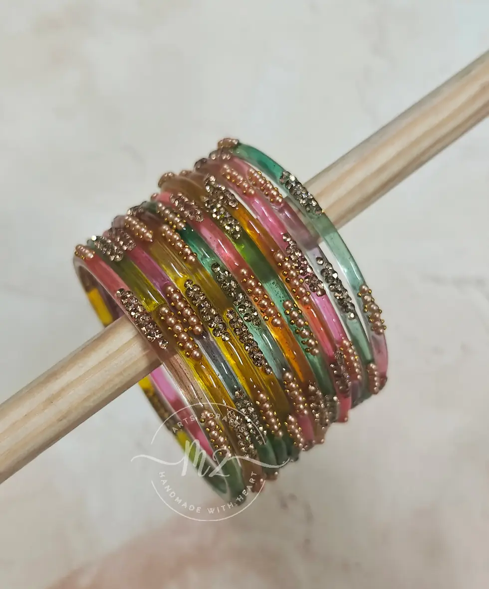 Thumbnail: Gold Coin Glass Bangles