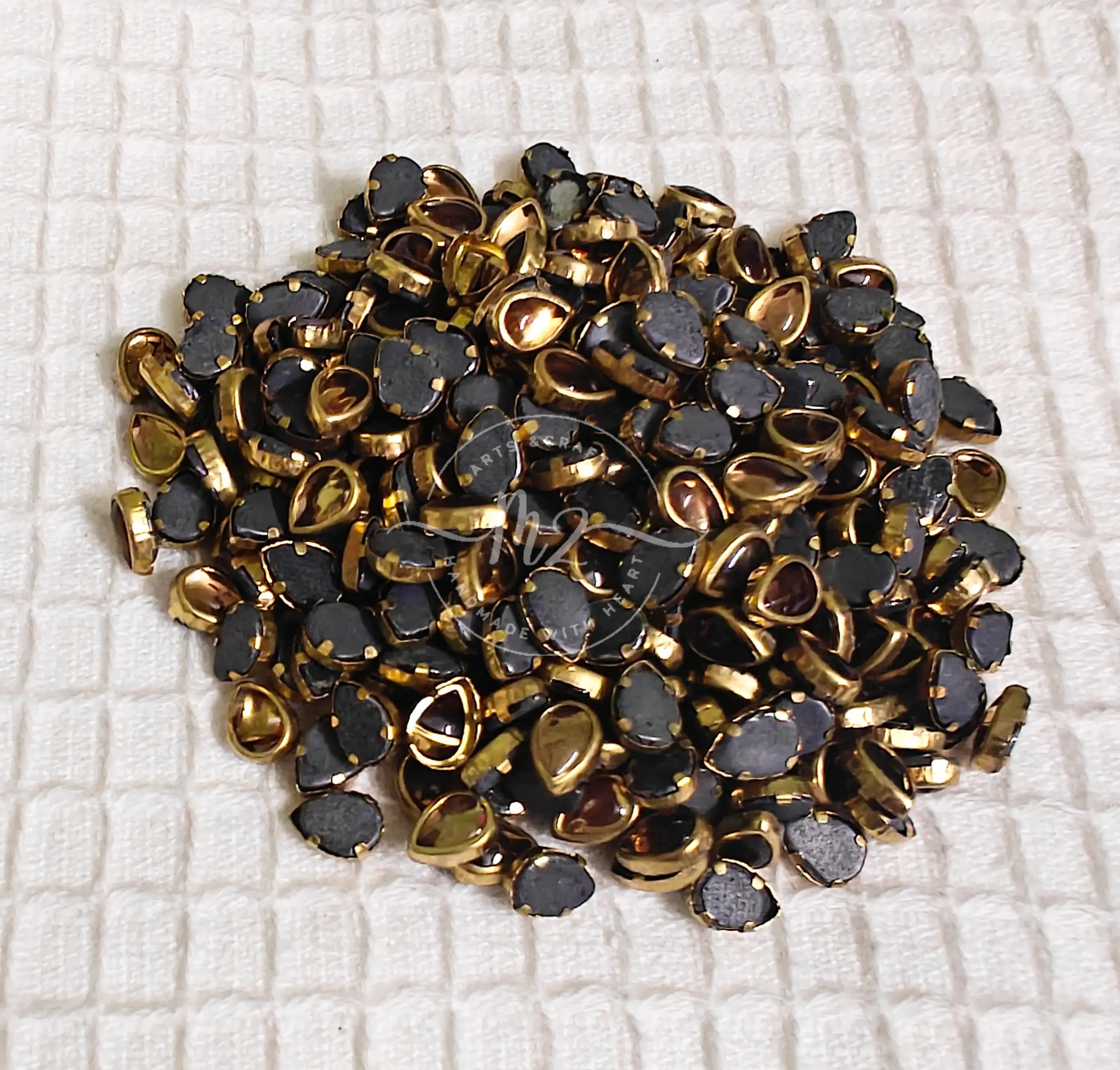 Glass Gold Kundan Drop 4x6 p