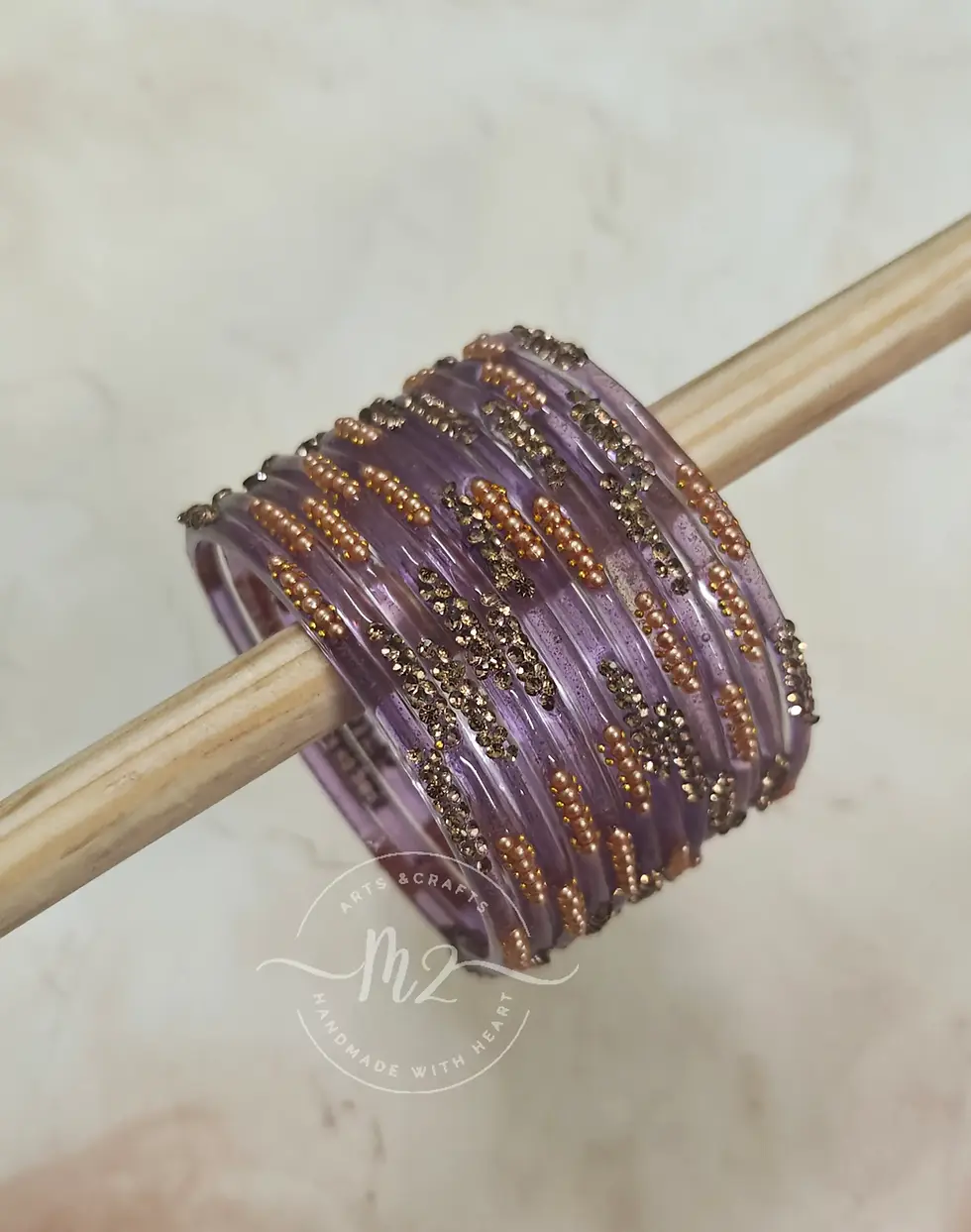 Thumbnail: Gold Coin Glass Bangles