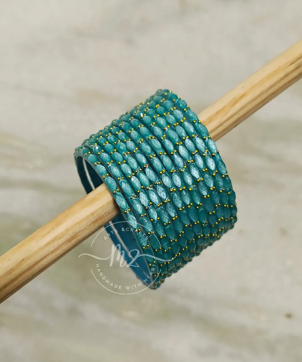 Thumbnail: Raindrop Glass Bangles Size 2.2 Combo 1