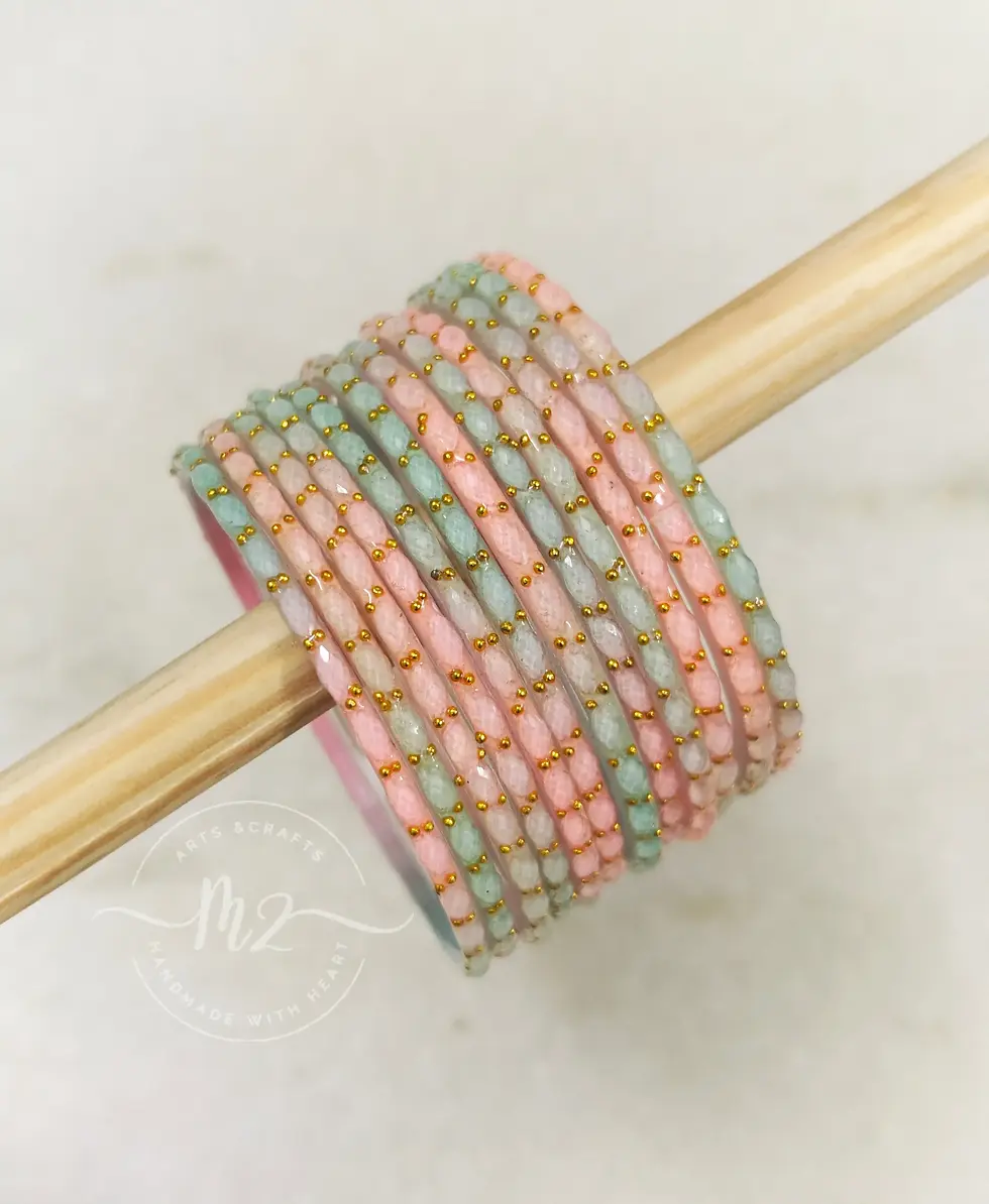 Thumbnail: Premium Raindrop Glass Bangles Combo 1