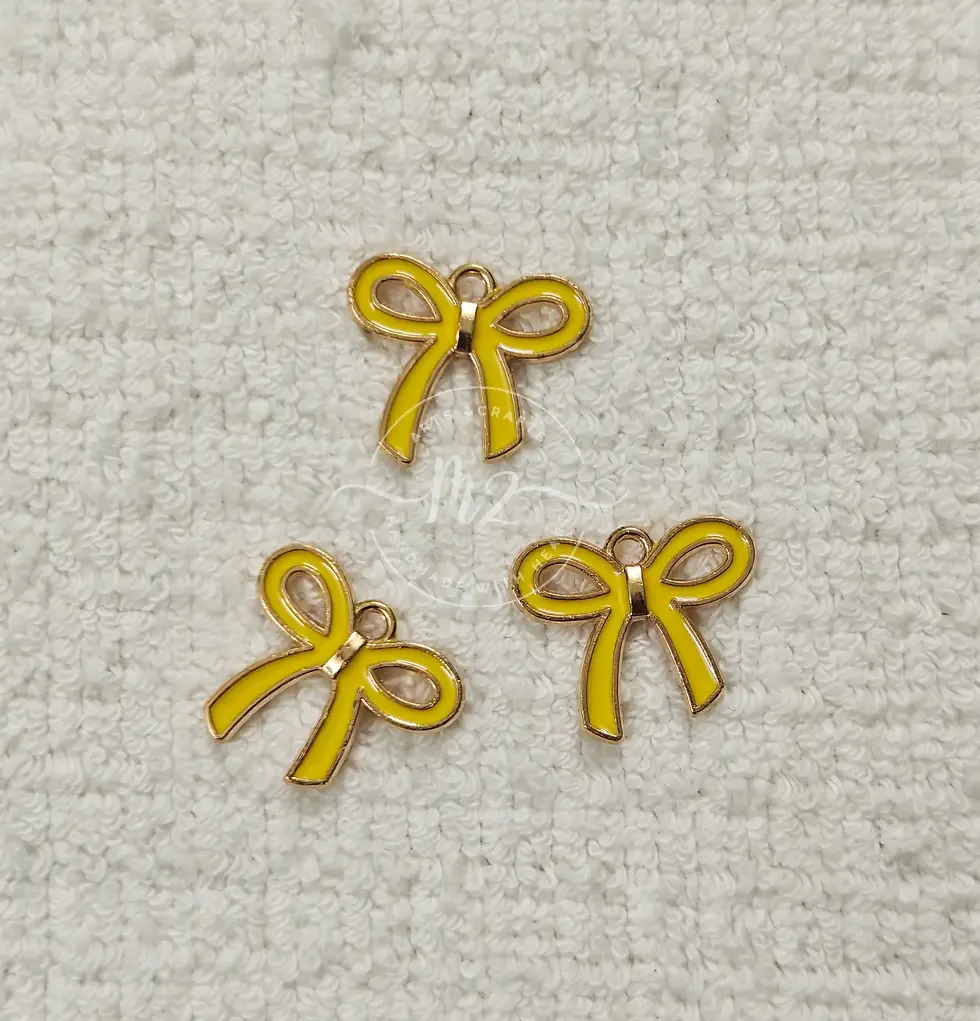 Thumbnail: Ribbon Charms, Yellow - Bracelet charms