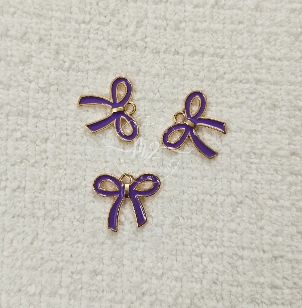 Thumbnail: Ribbon Charms, Violet - Bracelet charms