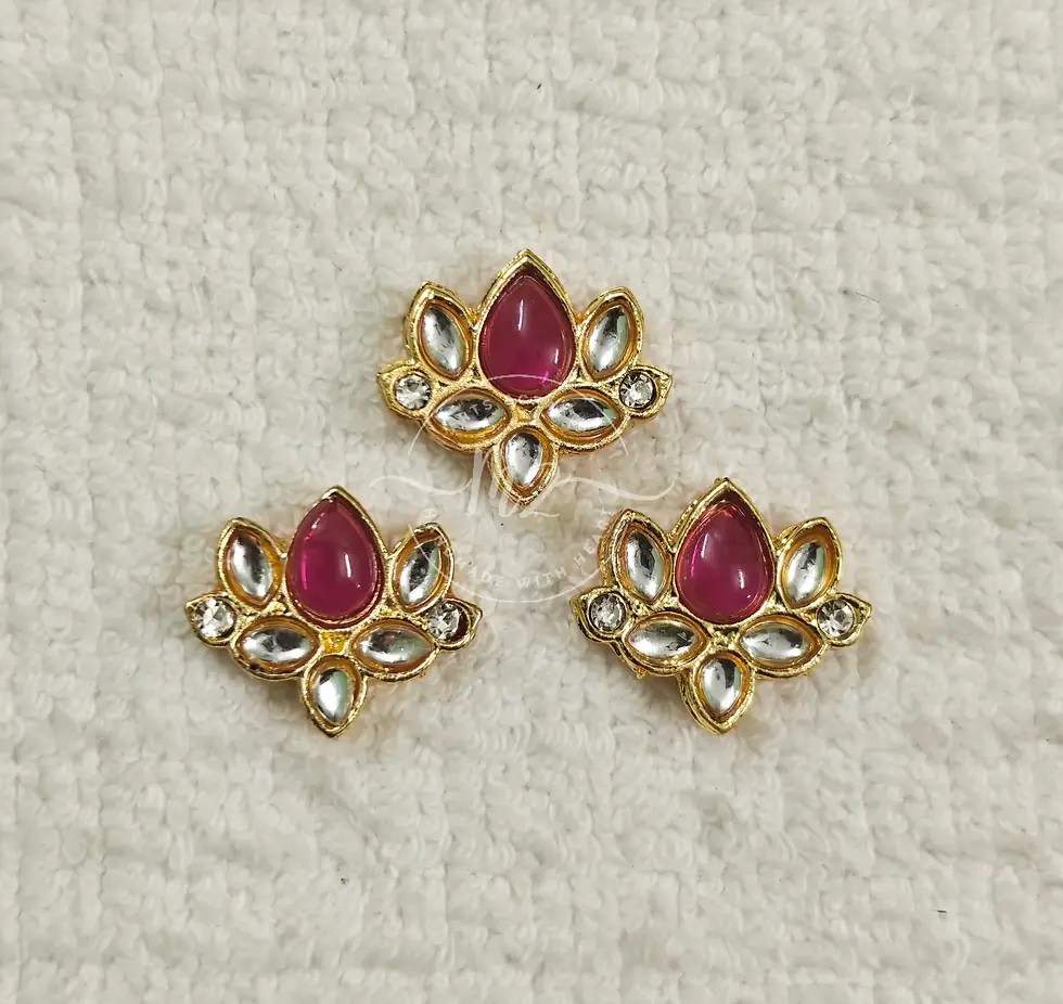 Thumbnail: Lotus Pendant 02, Ruby with White - Pendants