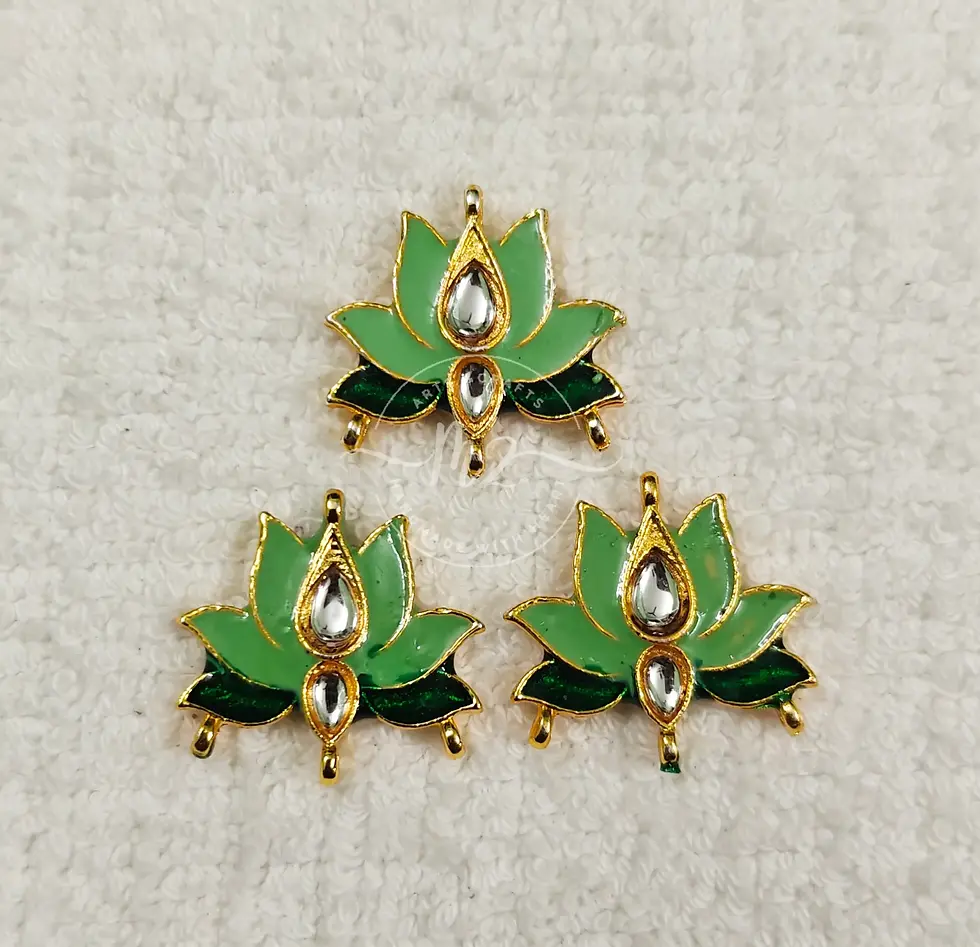 Thumbnail: Lotus Pendant 07, Light Green with Dark Green - Pendants