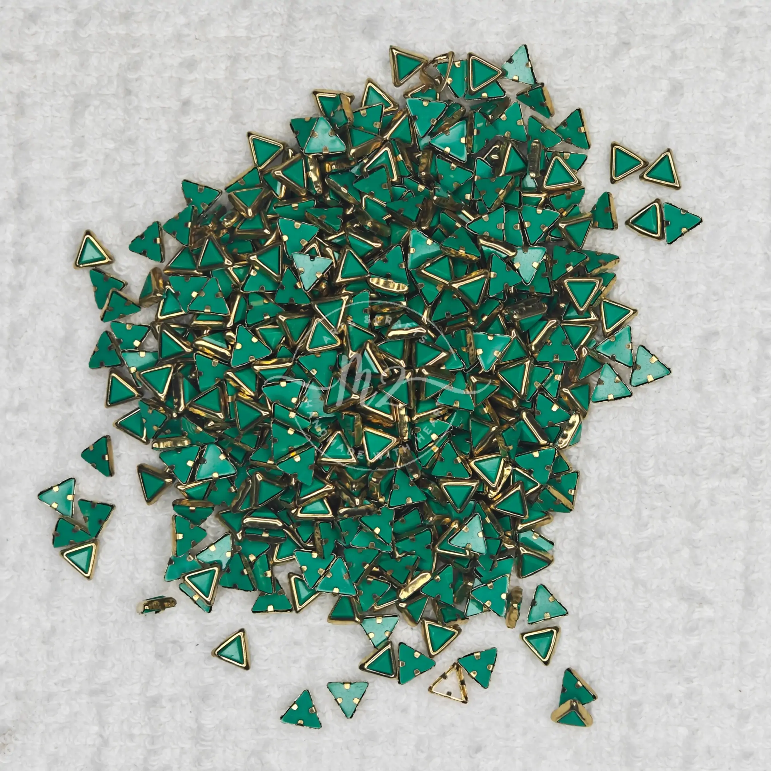 Matt Triangle Kundan - Aqua Green