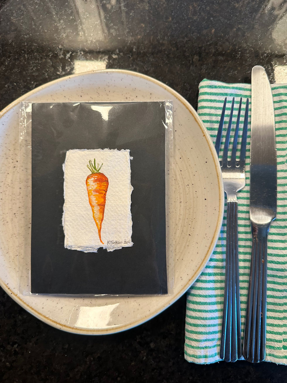 Carrot Mini Original Gouache Painting - One of a kind!