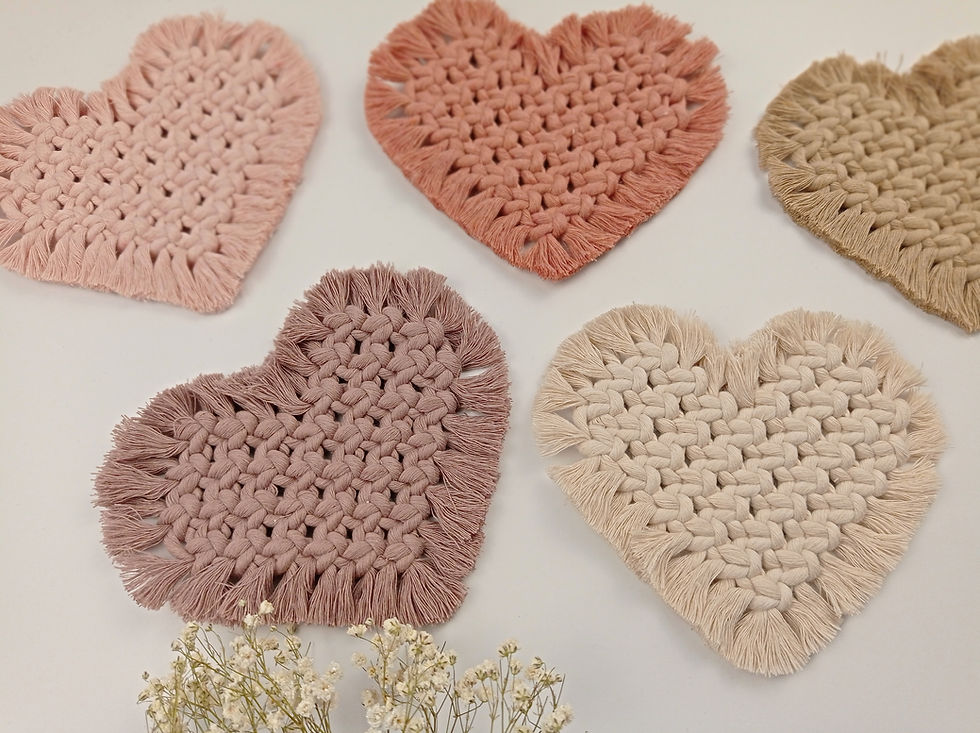 Miniaturbild: Makramee Untersetzer Herz, DIY-Kit