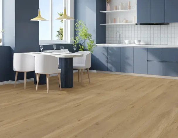 Light and air warm wood look click vinyl plank flooring