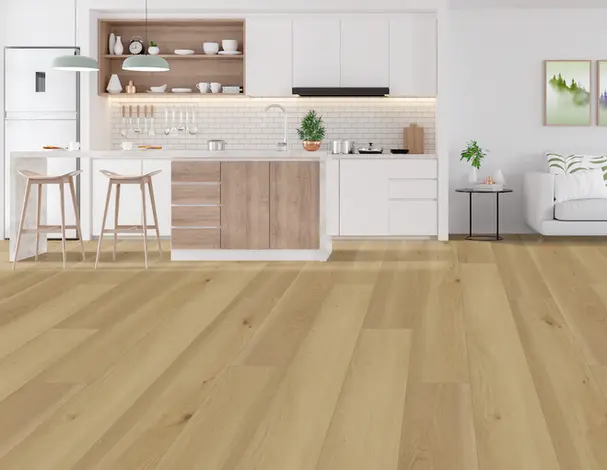 Enhance your space with the majestic allure of expansive and seamless HydroGen 8. The extra wide planks and a refined pressed bevel edge offer a luxurious and polished look while remaining durable enough to handle anything life throws at it.