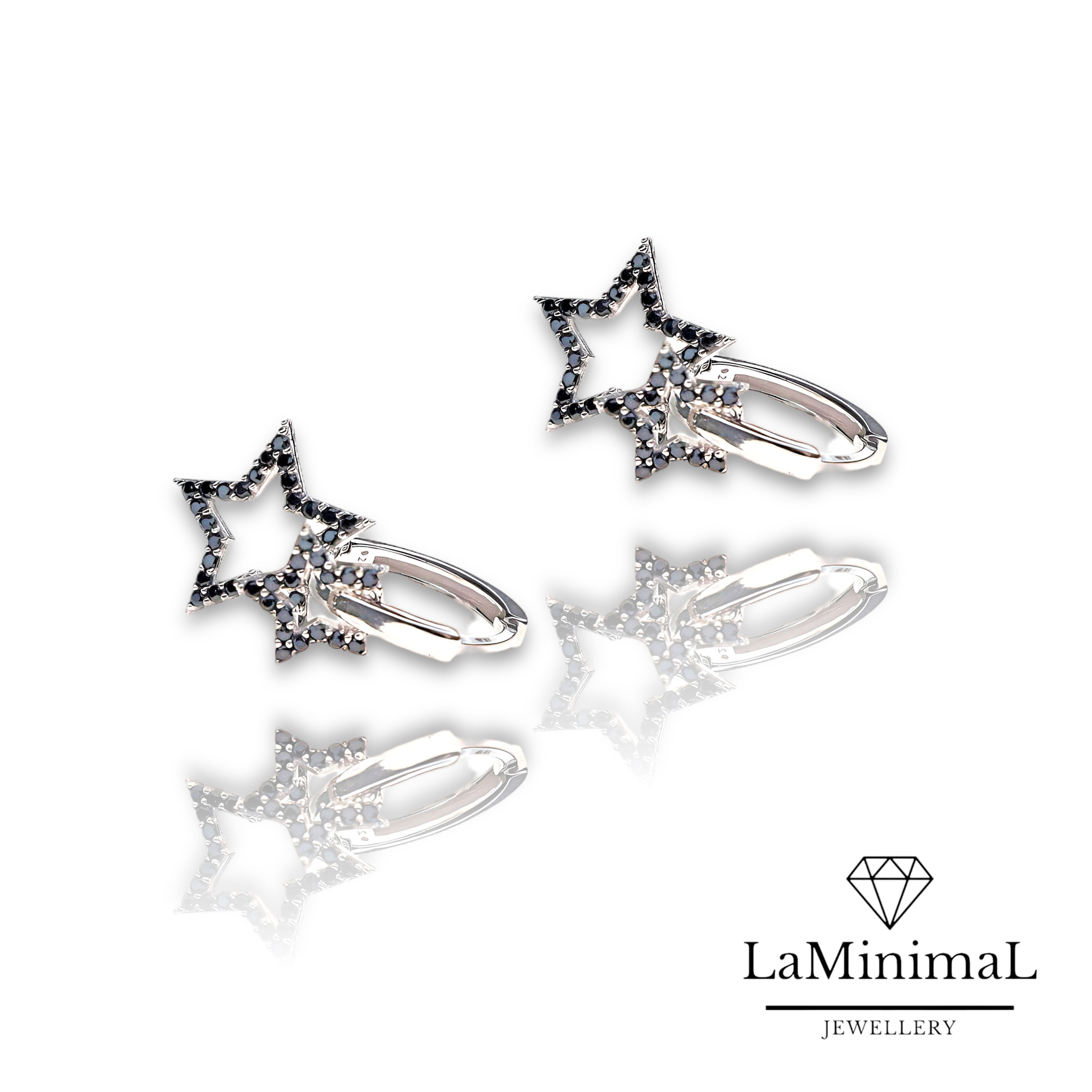 Gümüş Takı 925 Ayar Yıldız Küpe