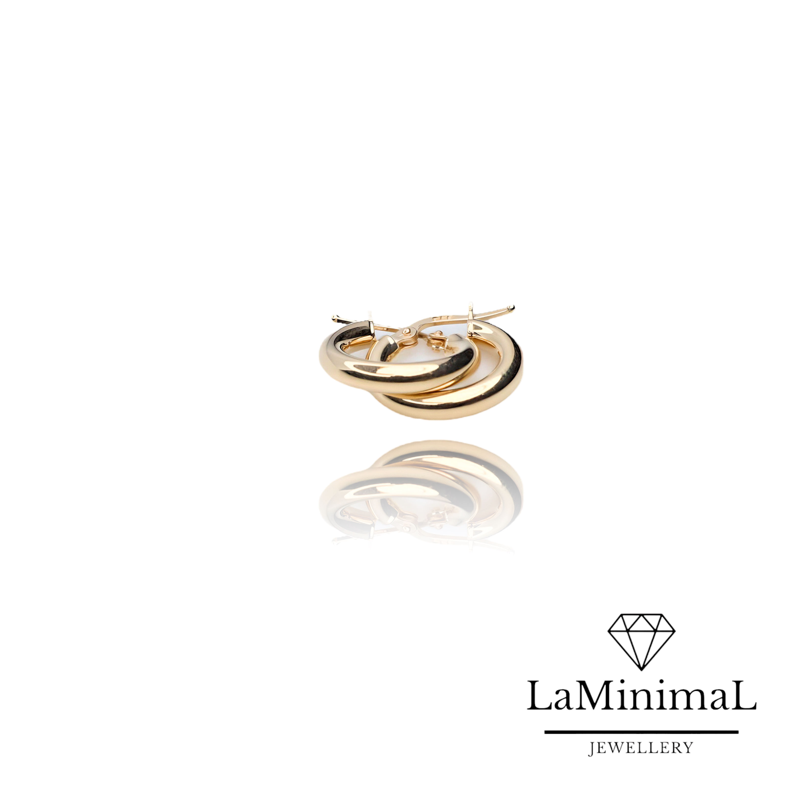 Yuvarlak Küpe 14 Ayar Altın-Boy-2