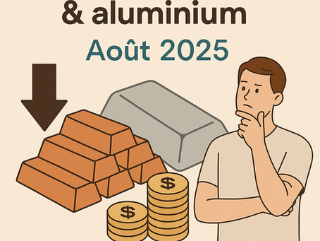 📉 Cours cuivre aluminium août 2025 : les prix chutent fortement, faut-il vendre maintenant ?