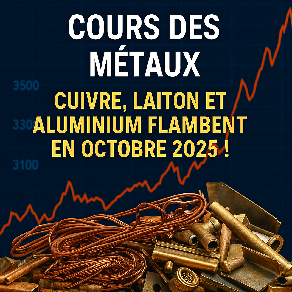 Cours des métaux : cuivre, laiton et aluminium flambent en octobre 2025 !