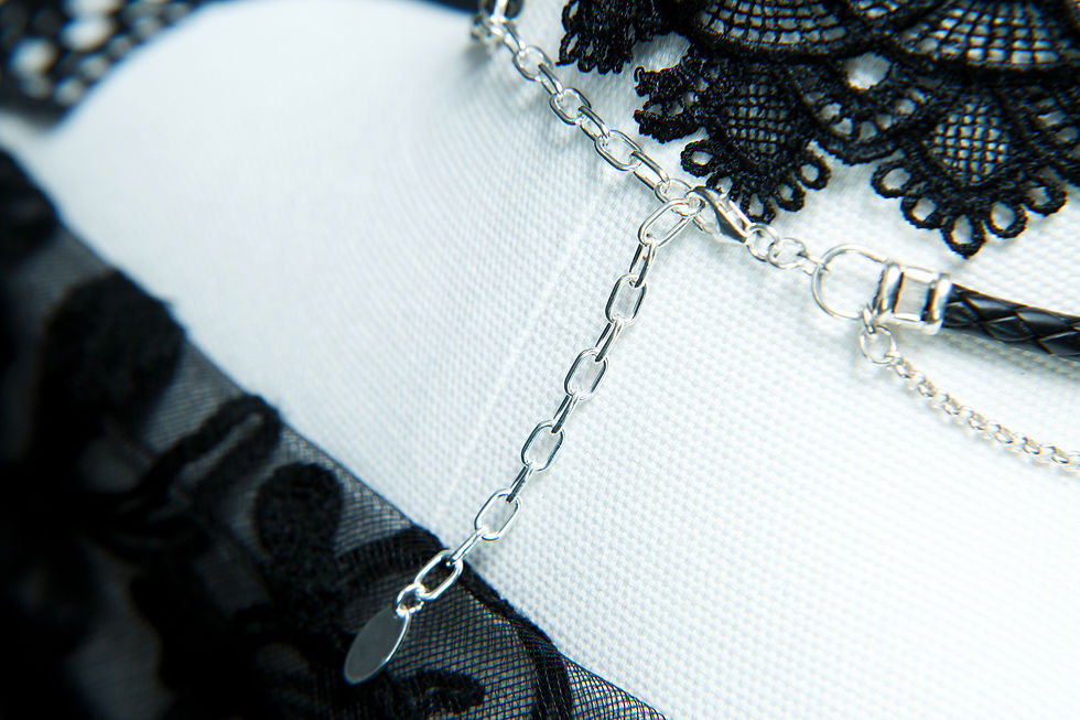 Thumbnail: Black braided leather with central Onyx gemstones and beautifully faceted black Obsidian gemstones. 925 Sterling silver