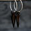 Thumbnail: Black obsidian carved gemstone arrow hoop earrings