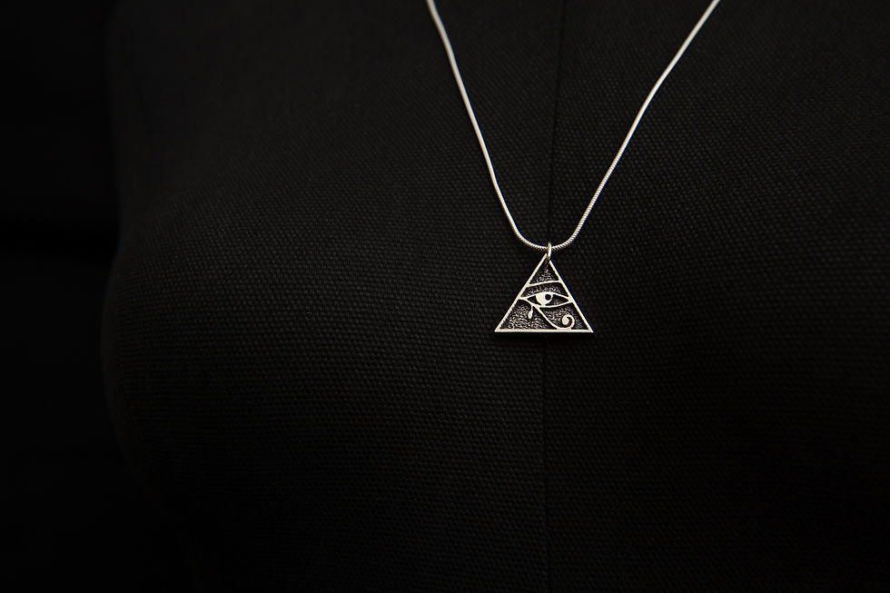 Thumbnail: Safiya. Eye of Horus Pyramid pendant. Egyptian Pendants
